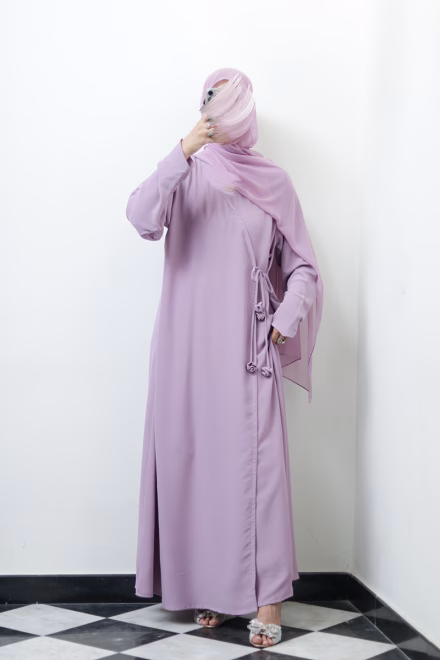 Ube Latte Rose Wrap Abaya